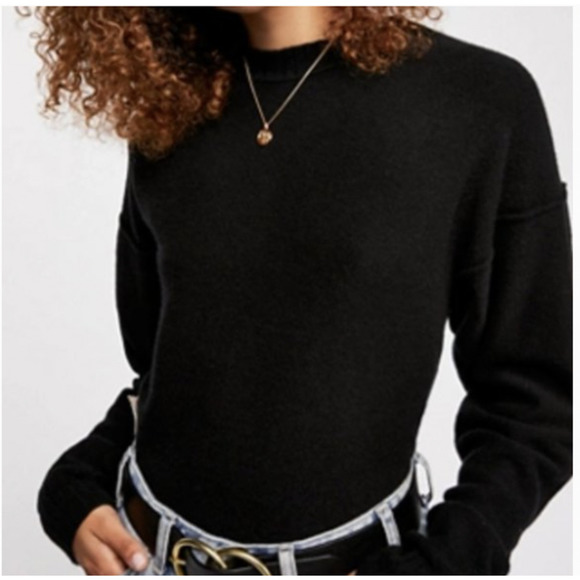 Free People Sweaters - Free People Break of Dawn Black Cashmere Sweater